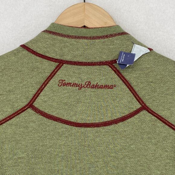 TOMMY BAHAMA Sweater M Mens Flip Side Pro Abaco Reversible 1/4 Zip Pullover Red - Picture 10 of 16